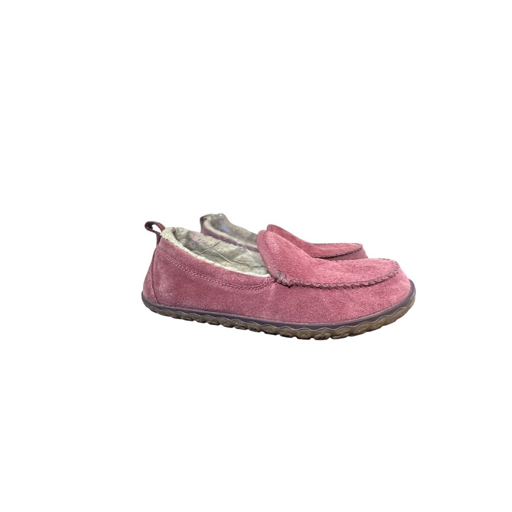 LL Bean Moccasins Women 10 Dusty Rose Pink Suede Shearling Slippers Comfy